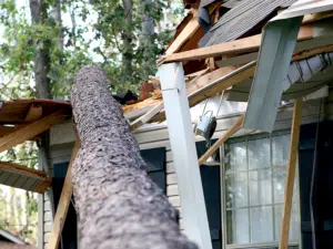 Severe storm structural damage to residential property