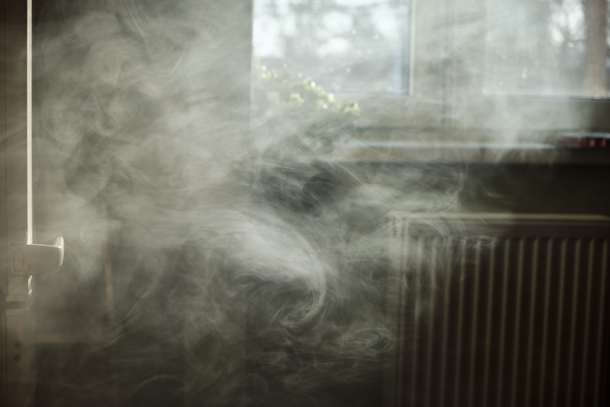 Smoke residue around an HVAC vent showing how smoke spreads through air ducts