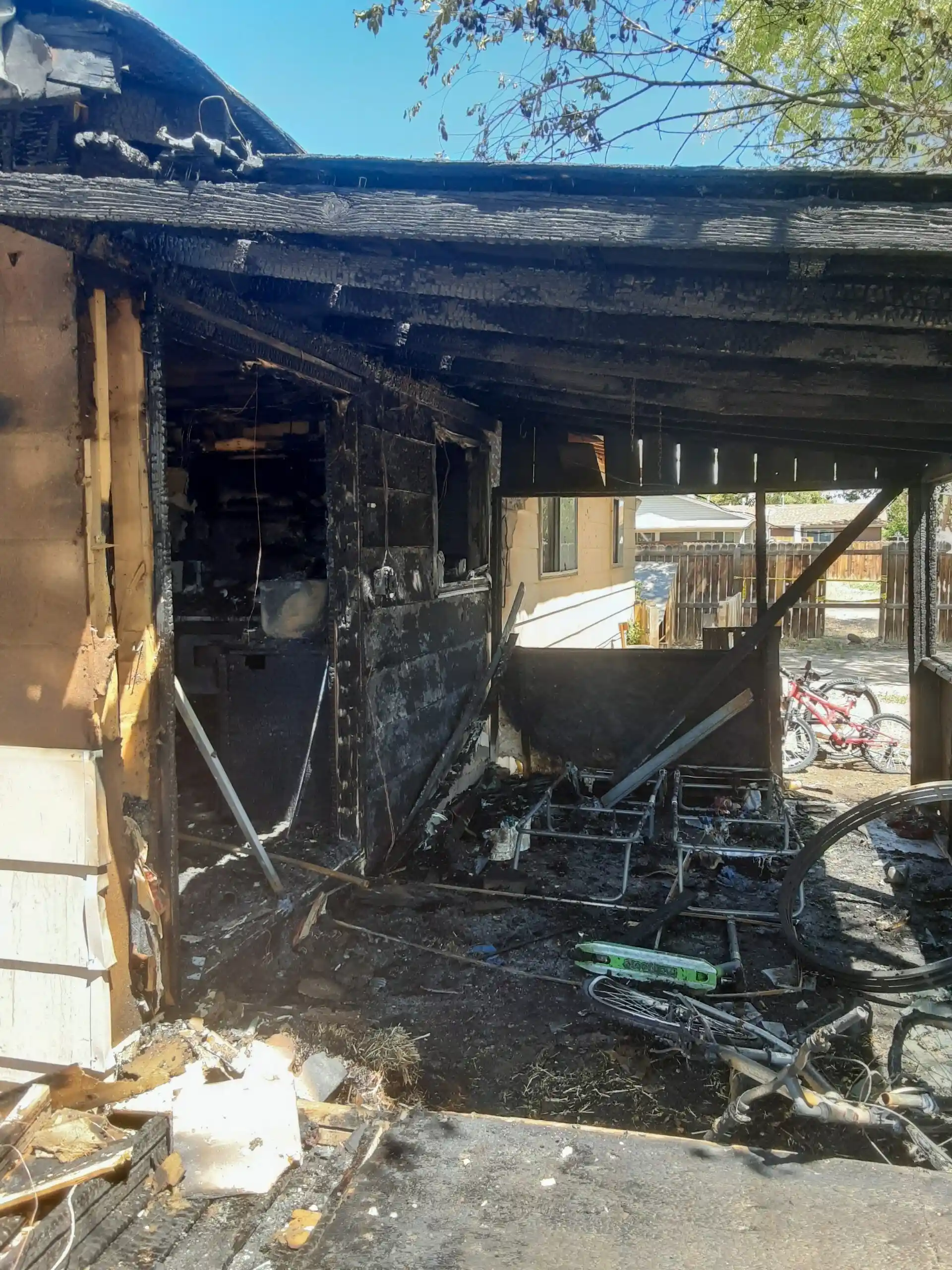 Fire and smoke damage to Spokane home interior