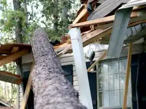 Severe storm structural damage to residential property